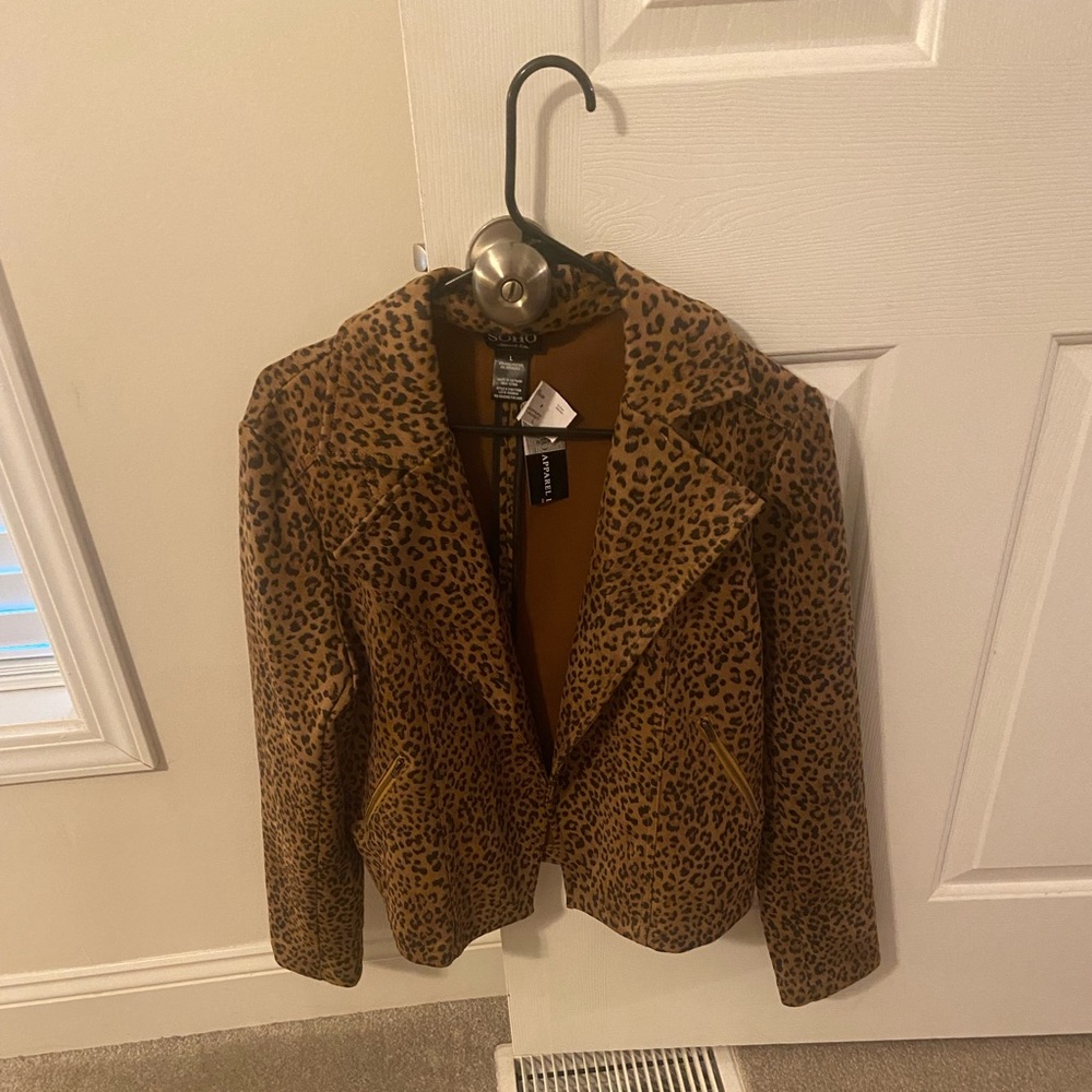 leopard dress coat